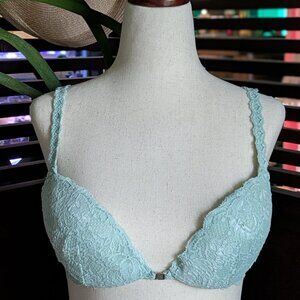 Cosabella Seafoam Lace Padded Front-close Plunge Bra 34C